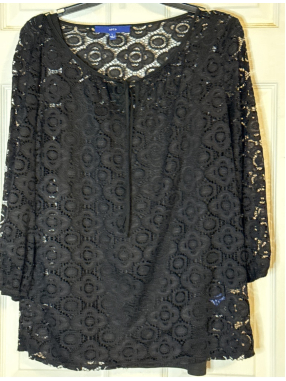 APT.9 Black Lace Blouse L